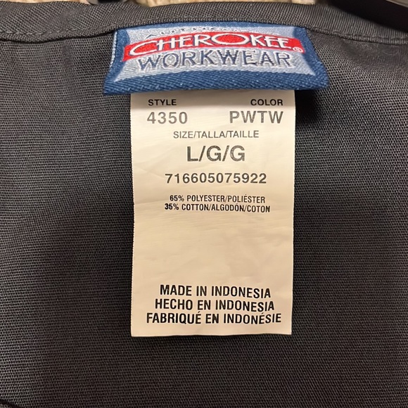 Women’s Cherokee Workwear Snap Front Scrub Jacket Labcoat NWOT - Picture 3 of 3